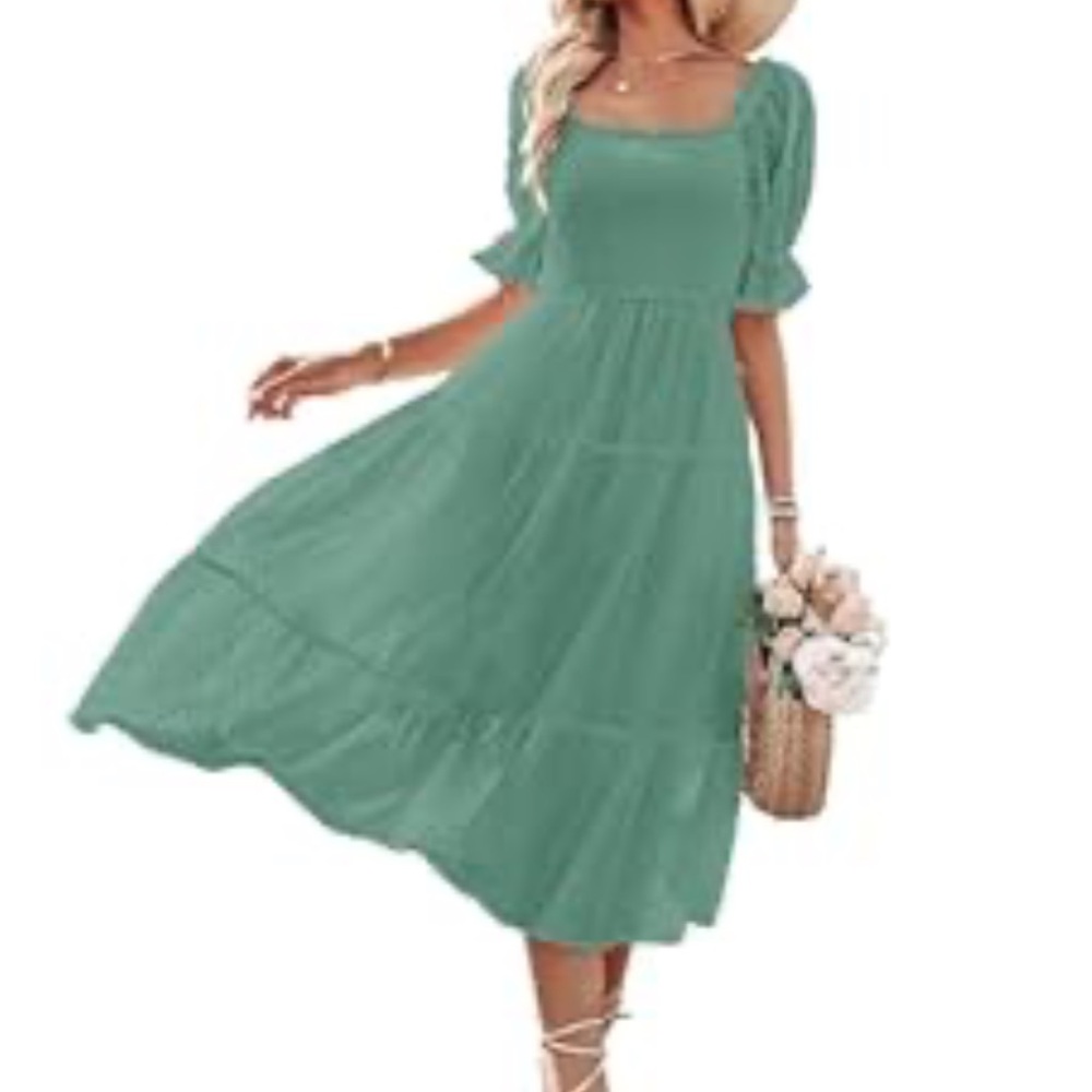 Chic Teal Midi Dress